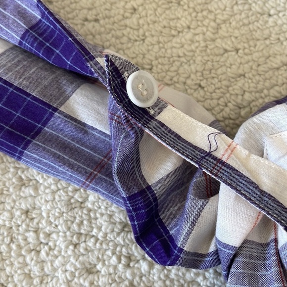 ROXY Plaid Button-Up Shirt in Purple & White Size Medium - Picture 6 of 12